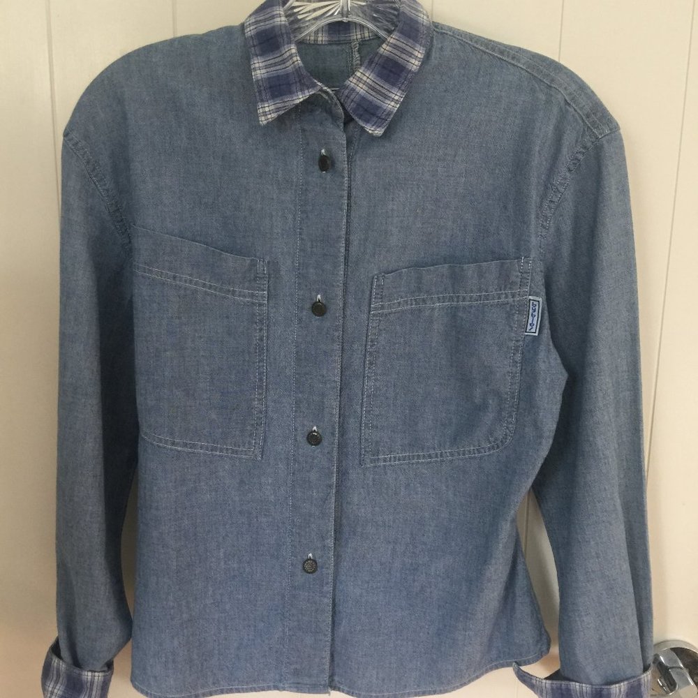 Byblos blue jeans long sleeves button down shirt